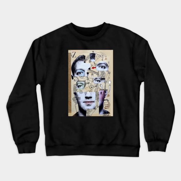 Zuckerberg for the schematically inclined Crewneck Sweatshirt by Loui Jover 